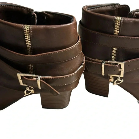 Thalia Sodi ankle booties woman 9M .Brown square heel ,round toe, EC - Picture 14 of 16
